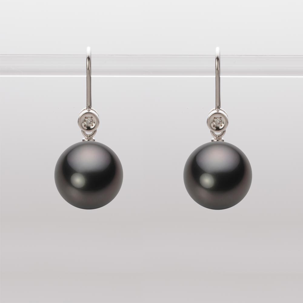 ブラック パール ピアス 10mm 黒蝶 真珠 ピアス K18WG ホワイトゴールド 18金 レディース NB00010R22BK0885W0 ムーンレーベル Moon Label