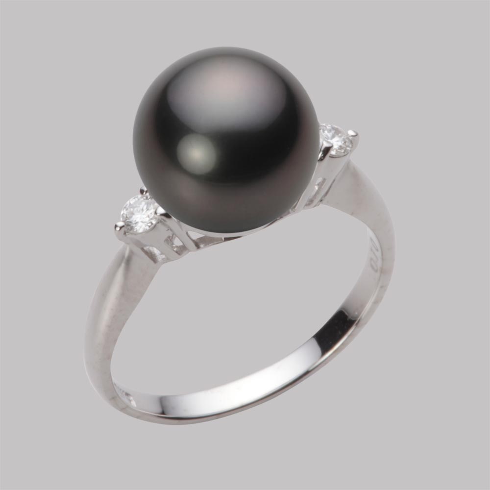 楽天市場】ブラック パール リング 指輪 10mm 黒蝶 真珠 リング K18WG