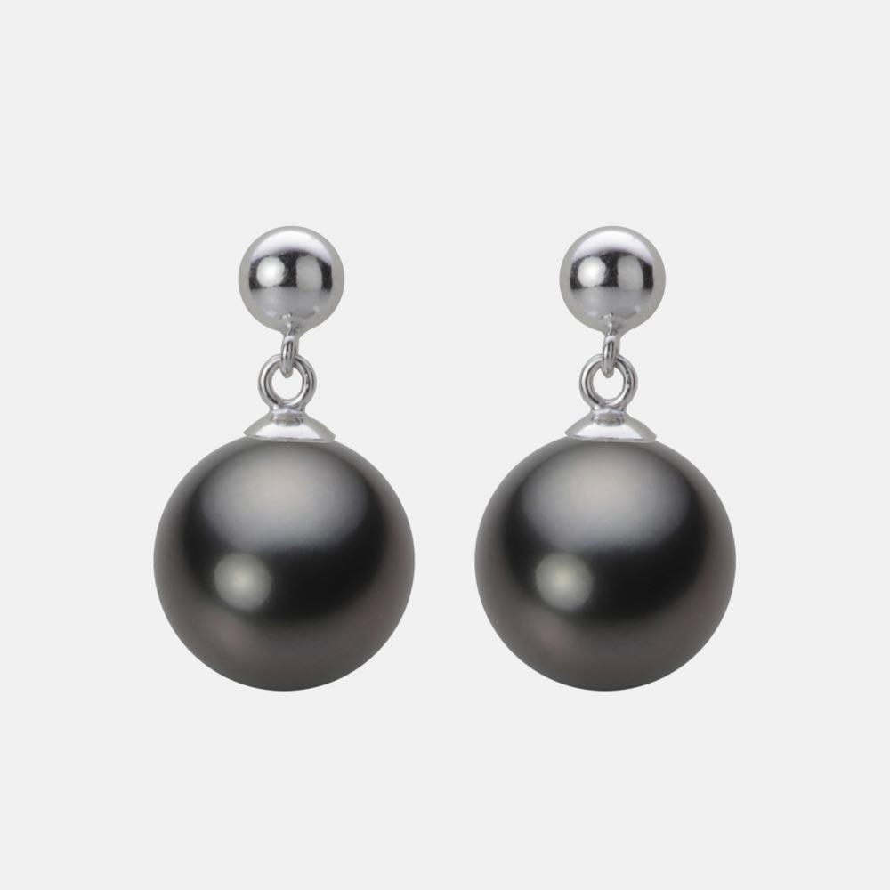 ブラック パール ピアス 10mm 黒蝶 真珠 ピアス PT900 プラチナ レディース NB00010R23PC0PA11P ムーンレーベル Moon Label|Moon Label 大月真珠 Online Shop