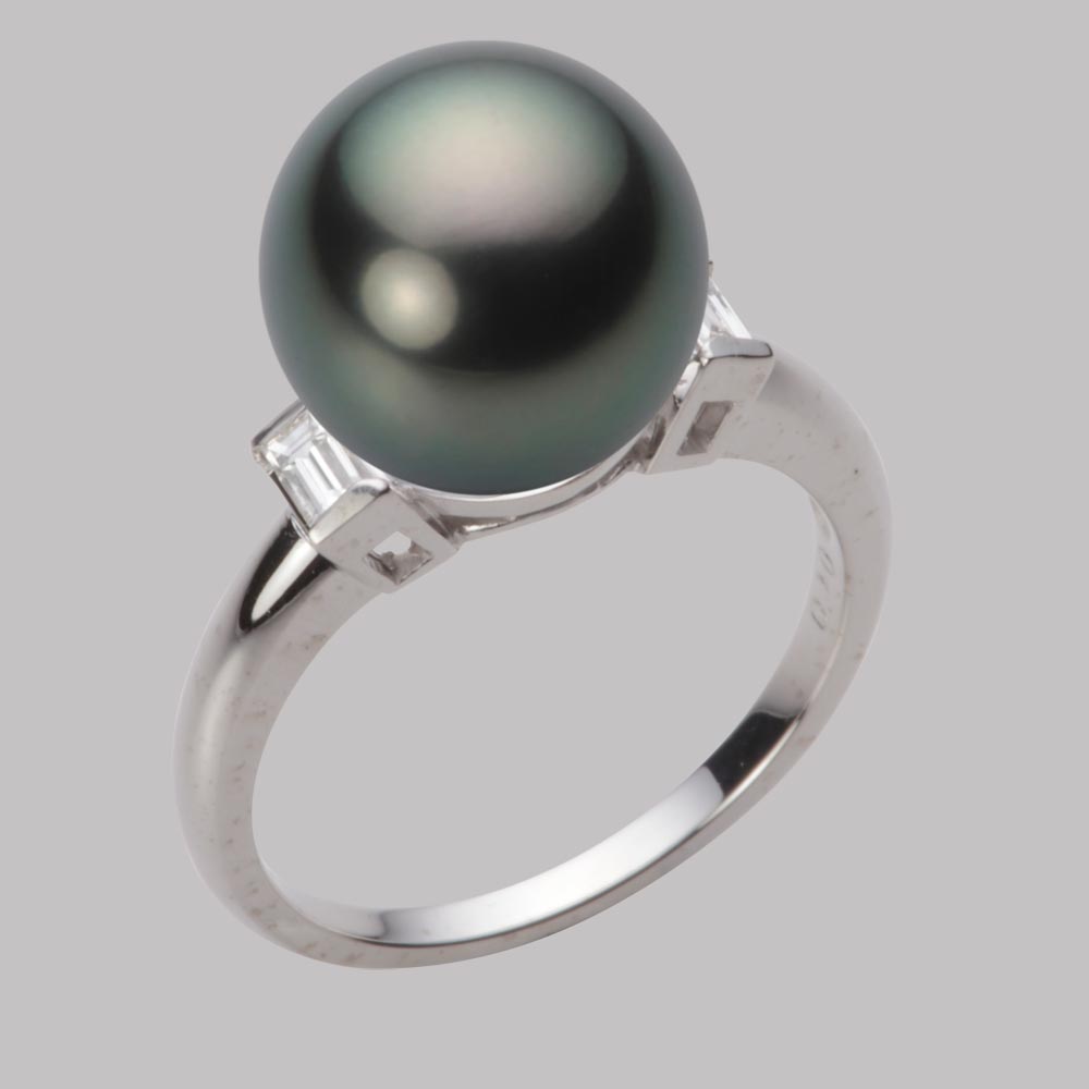 楽天市場】ブラック パール リング 指輪 12mm 黒蝶 真珠 リング