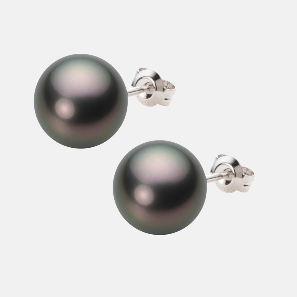 ブラック パール ピアス 11mm 黒蝶 真珠 ピアス K14WG ホワイトゴールド レディース NB00011R12RB0PA01W ムーンレーベル Moon Label｜Moon Label　大月真珠 Online Shop 140,800円