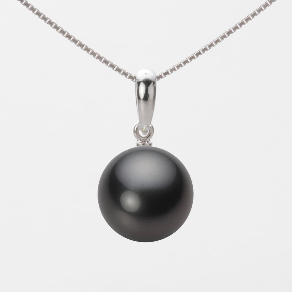 ブラック パール ネックレス 一粒 11mm 黒蝶 真珠 ペンダント K18WG ホワイトゴールド 18金 レディース NB00011R23BK01500W ムーンレーベル Moon Label|Moon Label 大月真珠 Online Shop