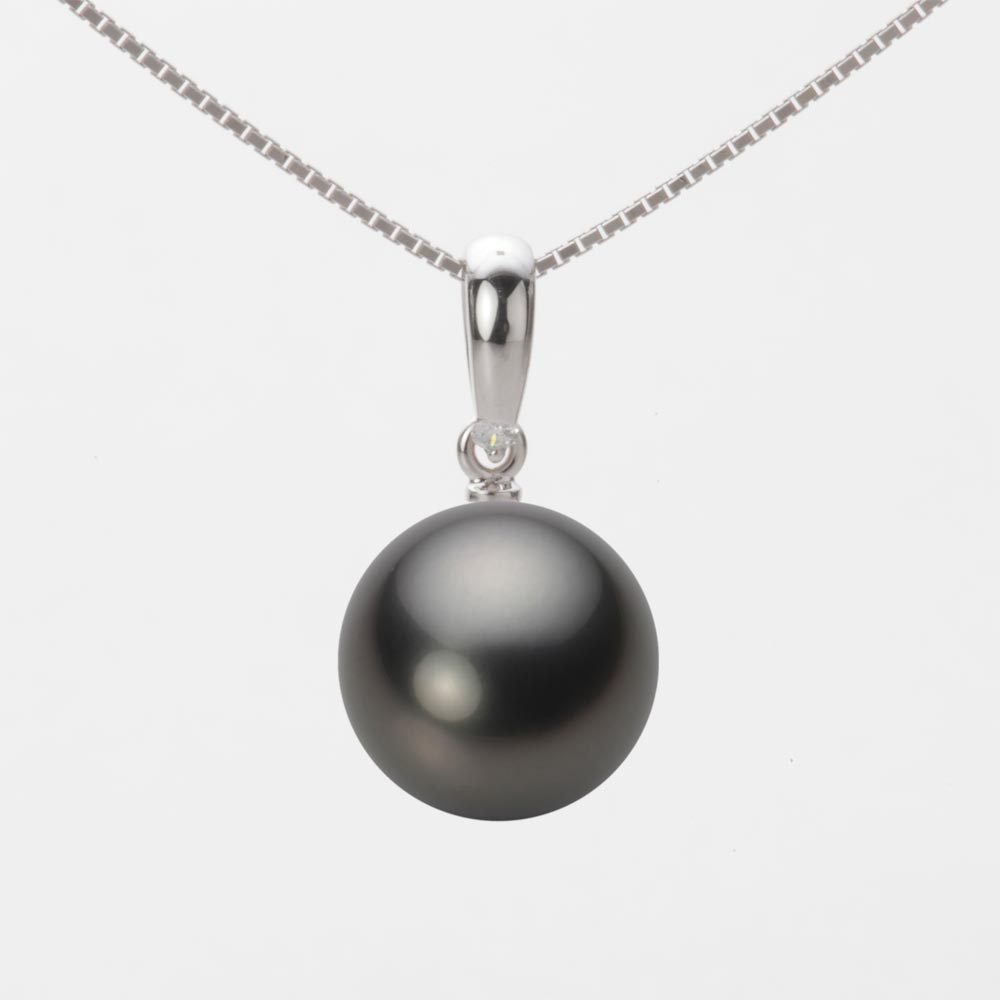 ブラック パール ネックレス 一粒 11mm 黒蝶 真珠 ペンダント K18WG ホワイトゴールド 18金 レディース NB00011R23PC01500W ムーンレーベル Moon Label|Moon Label 大月真珠 Online Shop