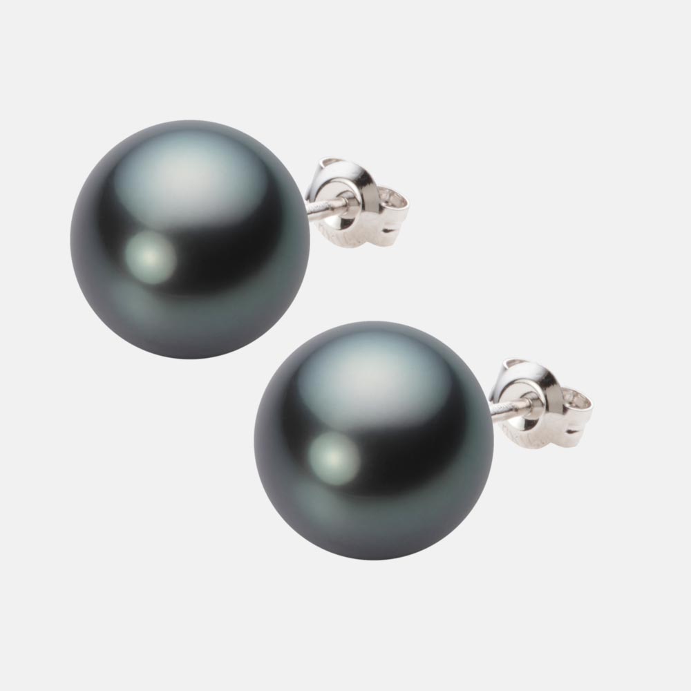 ブラック パール ピアス 12mm 黒蝶 真珠 ピアス K14WG ホワイトゴールド レディース NB00012R12DG0PA01W ムーンレーベル Moon Label