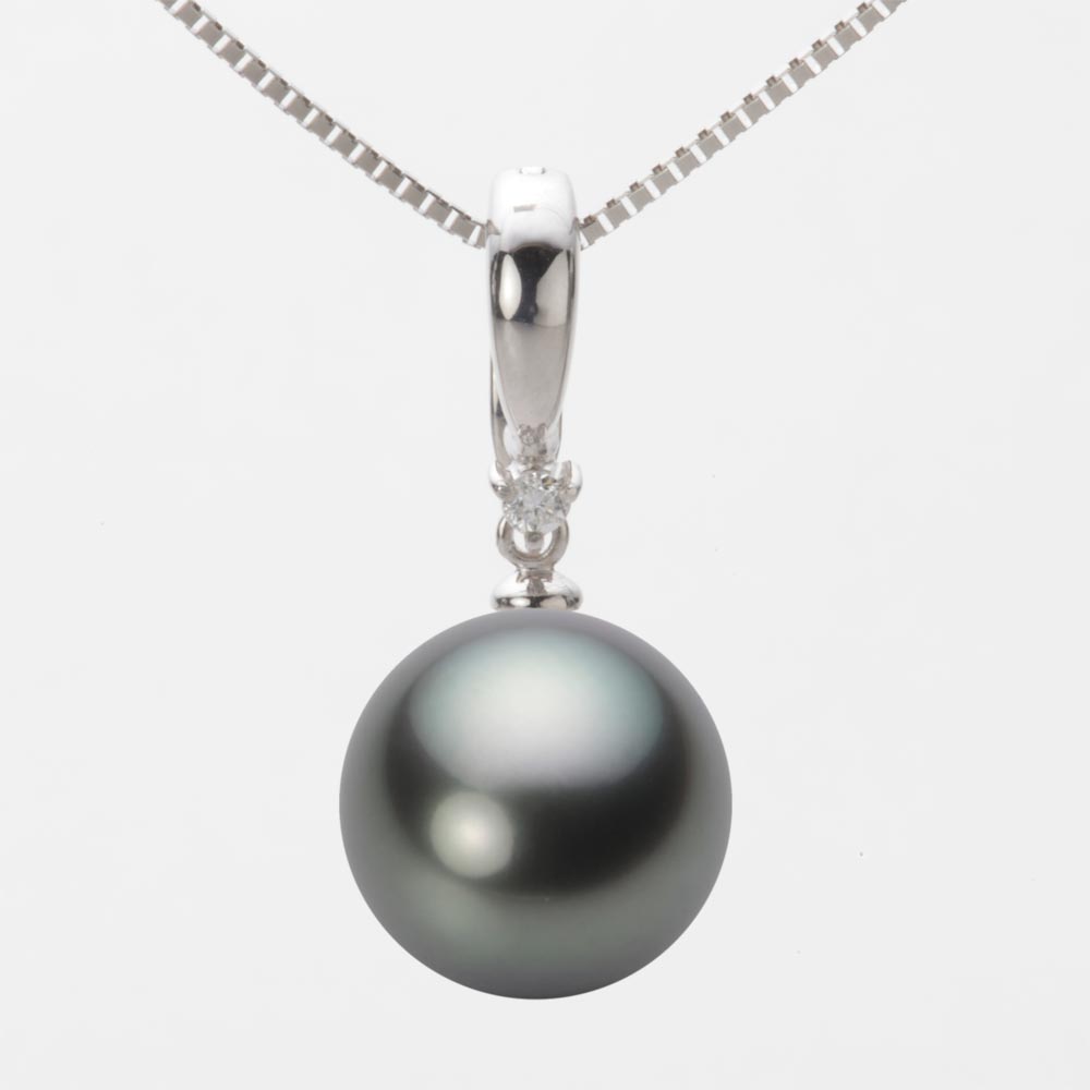 ブラック パール ネックレス 一粒 12mm 黒蝶 真珠 ペンダント K18WG ホワイトゴールド 18金 レディース NB00012R13DG0334W0 ムーンレーベル Moon Label|Moon Label 大月真珠 Online Shop