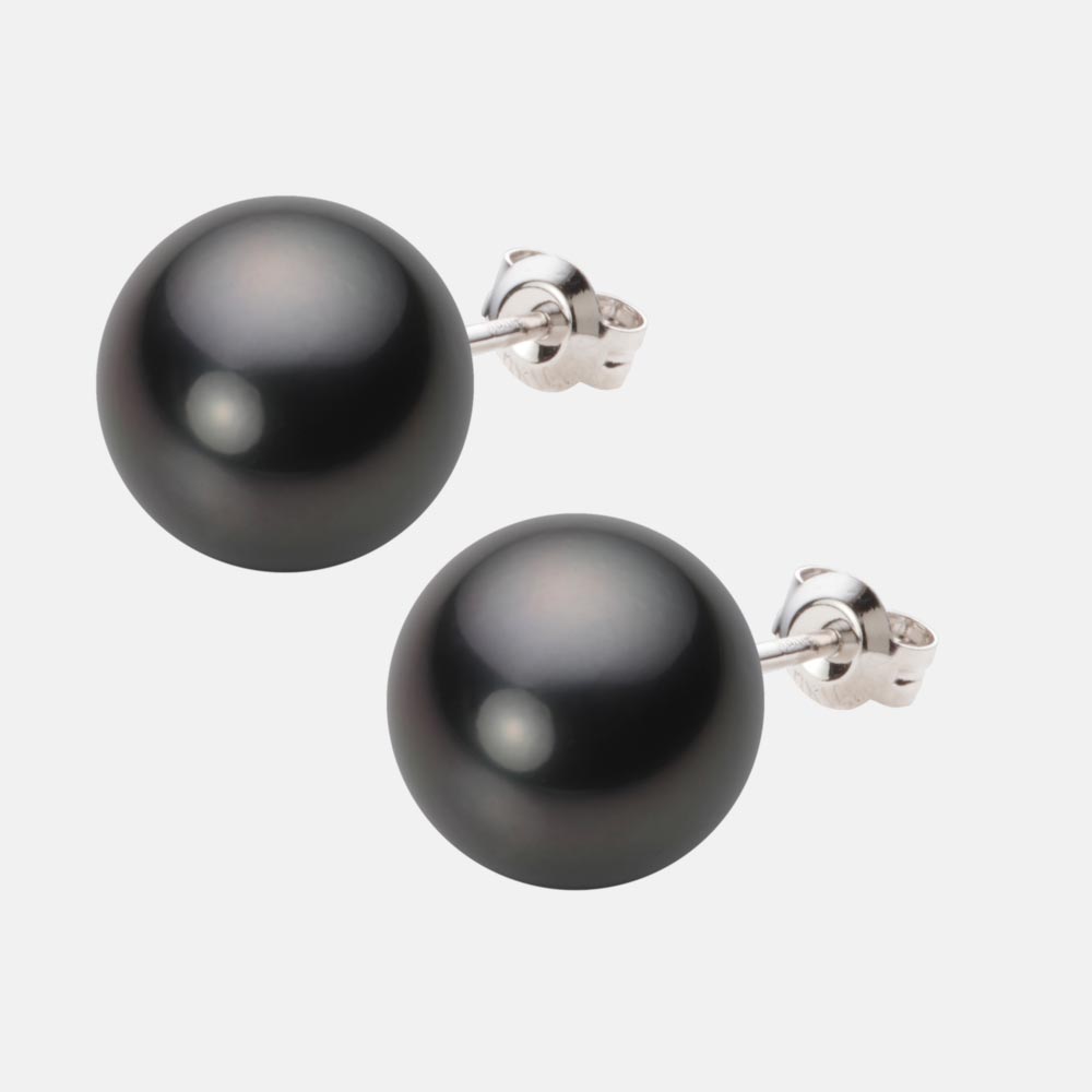 ブラック パール ピアス 12mm 黒蝶 真珠 ピアス PT900 プラチナ レディース NB00012R21BK0PA08P ムーンレーベル Moon Label
