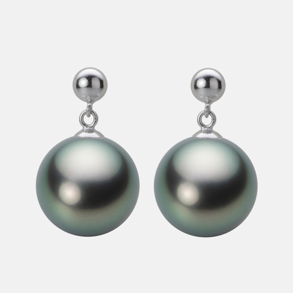 ブラック パール ピアス 12mm 黒蝶 真珠 ピアス PT900 プラチナ レディース NB00012R21DG0PA11P ムーンレーベル Moon Label