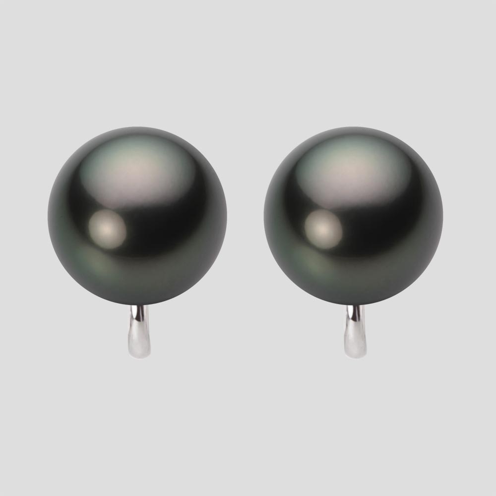 ブラック パール イヤリング 12mm 黒蝶 真珠 イヤリング K14WG ホワイトゴールド レディース NB00012R22PC0Y04W0 ムーンレーベル Moon Label｜Moon Label　大月真珠 Online Shop