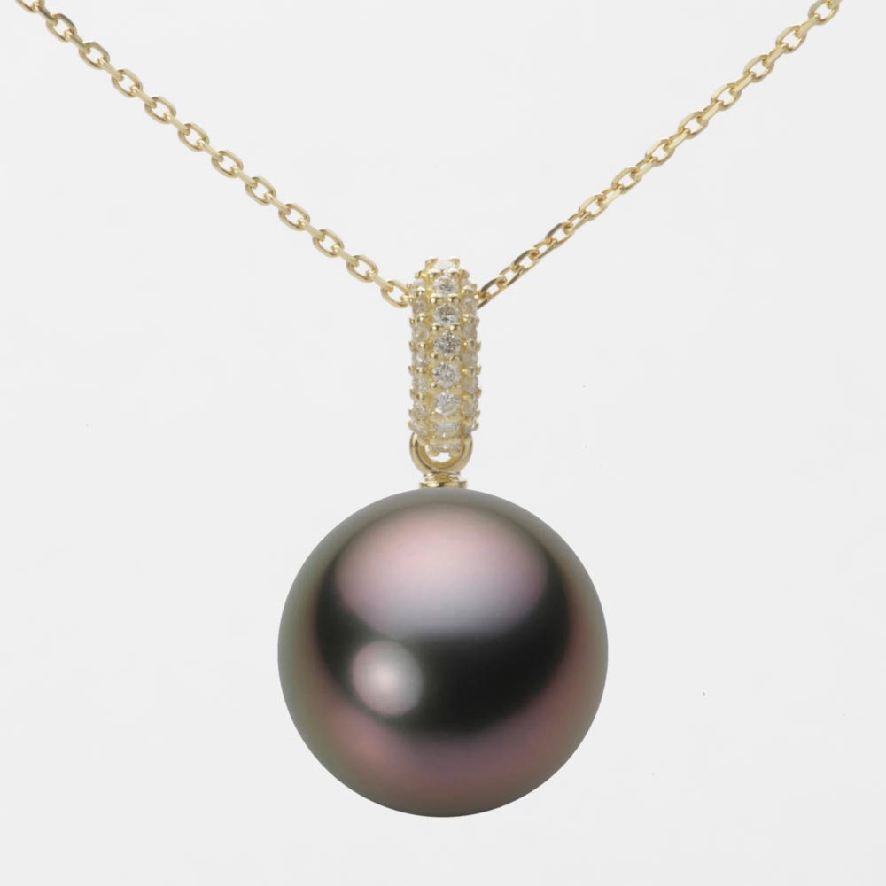 楽天市場】ブラック パール ネックレス 一粒 12mm 黒蝶 真珠