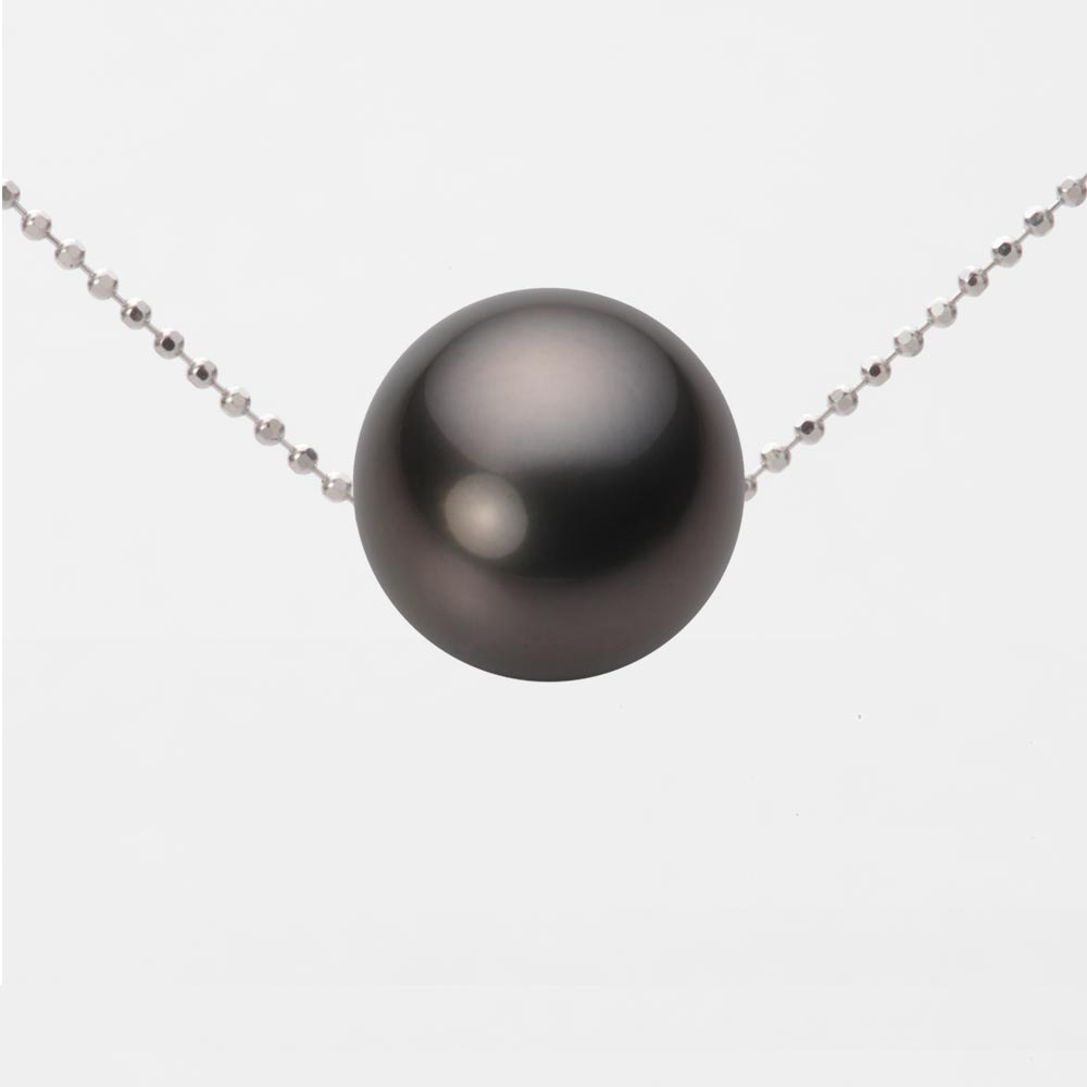 ブラック パール ネックレス 一粒 12mm 黒蝶 真珠 ペンダント K18WG ホワイトゴールド 18金 レディース NB00012R23BK0B01WS ムーンレーベル Moon Label