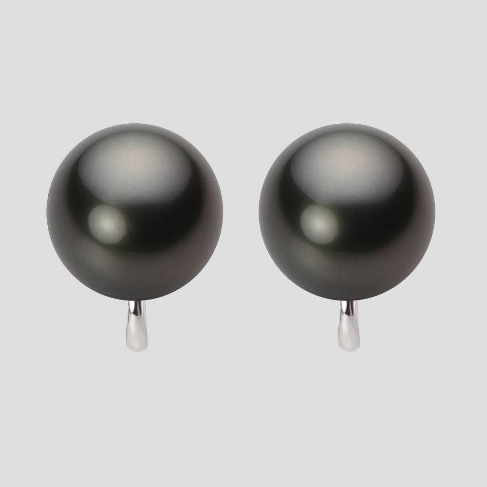 ブラック パール イヤリング 12mm 黒蝶 真珠 イヤリング K14WG ホワイトゴールド レディース NB00012R23PC0Y04W0 ムーンレーベル Moon Label｜Moon Label　大月真珠 Online Shop 107,085円