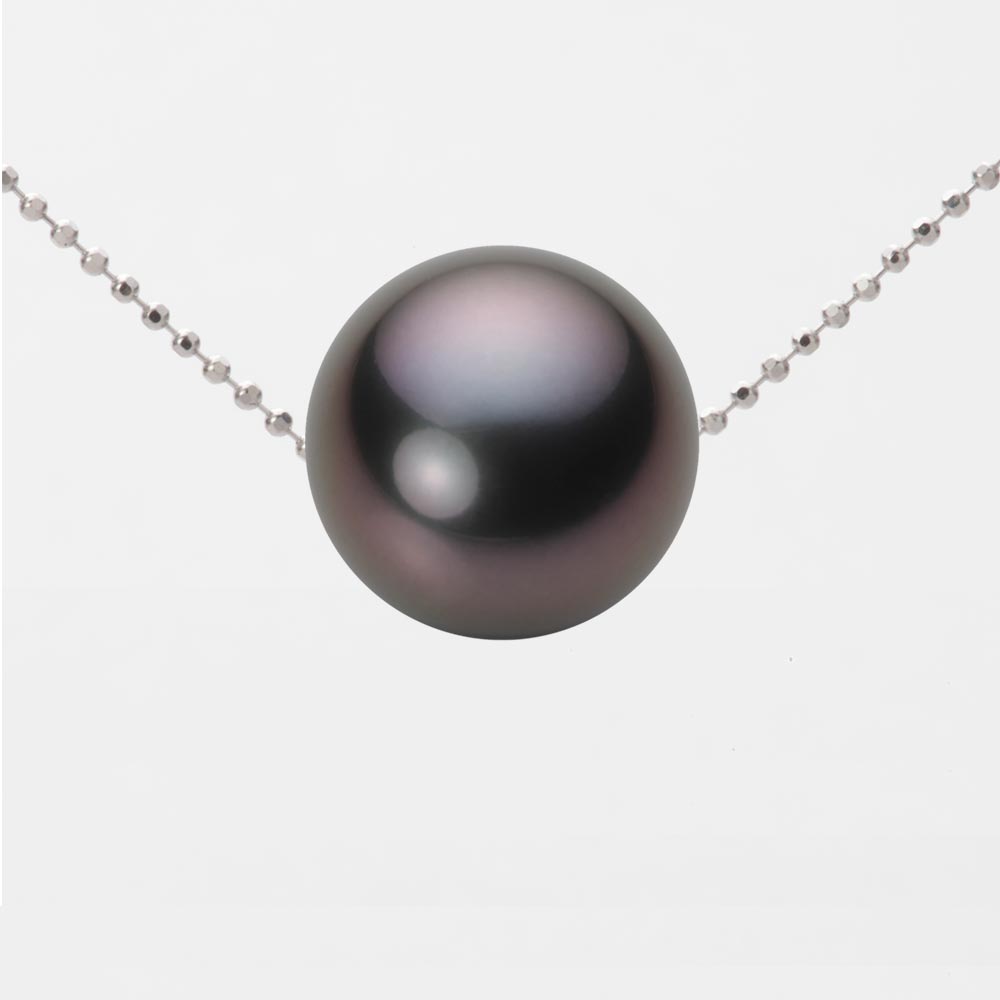ブラック パール ネックレス 一粒 13mm 黒蝶 真珠 ペンダント K18WG ホワイトゴールド 18金 レディース NB00013R12BK0B01WS ムーンレーベル Moon Label