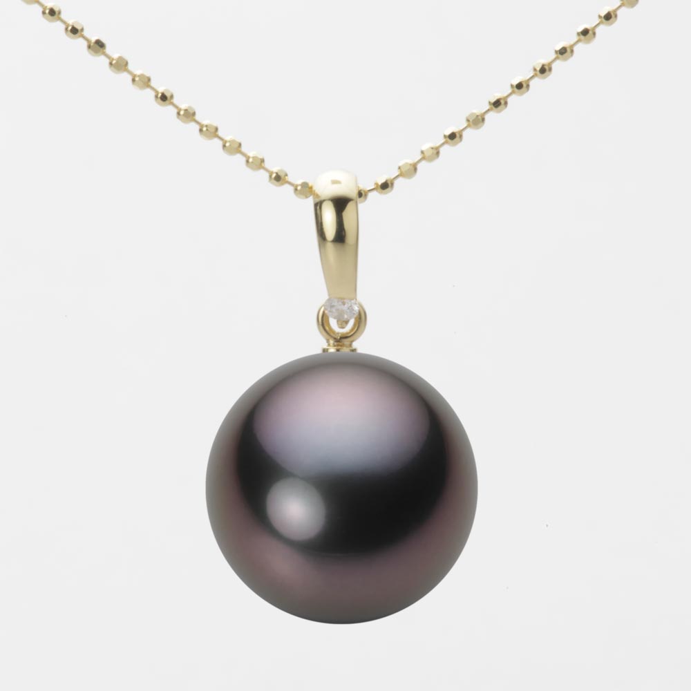楽天市場】ブラック パール ネックレス 一粒 13mm 黒蝶 真珠