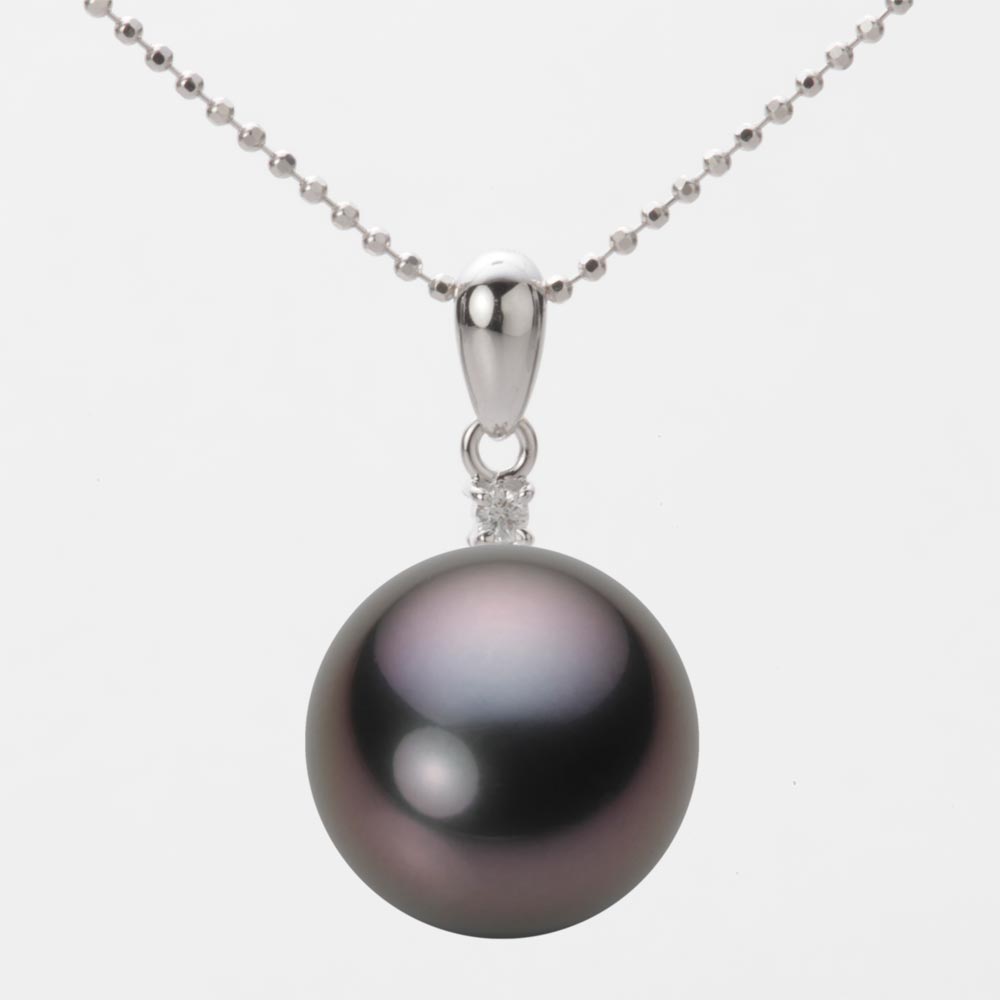 ブラック パール ネックレス 一粒 13mm 黒蝶 真珠 ペンダント K18WG ホワイトゴールド 18金 レディース NB00013R22BK0904W0 ムーンレーベル Moon Label｜Moon Label　大月真珠 Online Shop