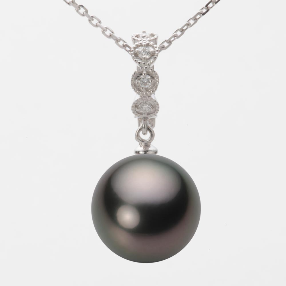 楽天市場】ブラック パール ネックレス 一粒 13mm 黒蝶 真珠