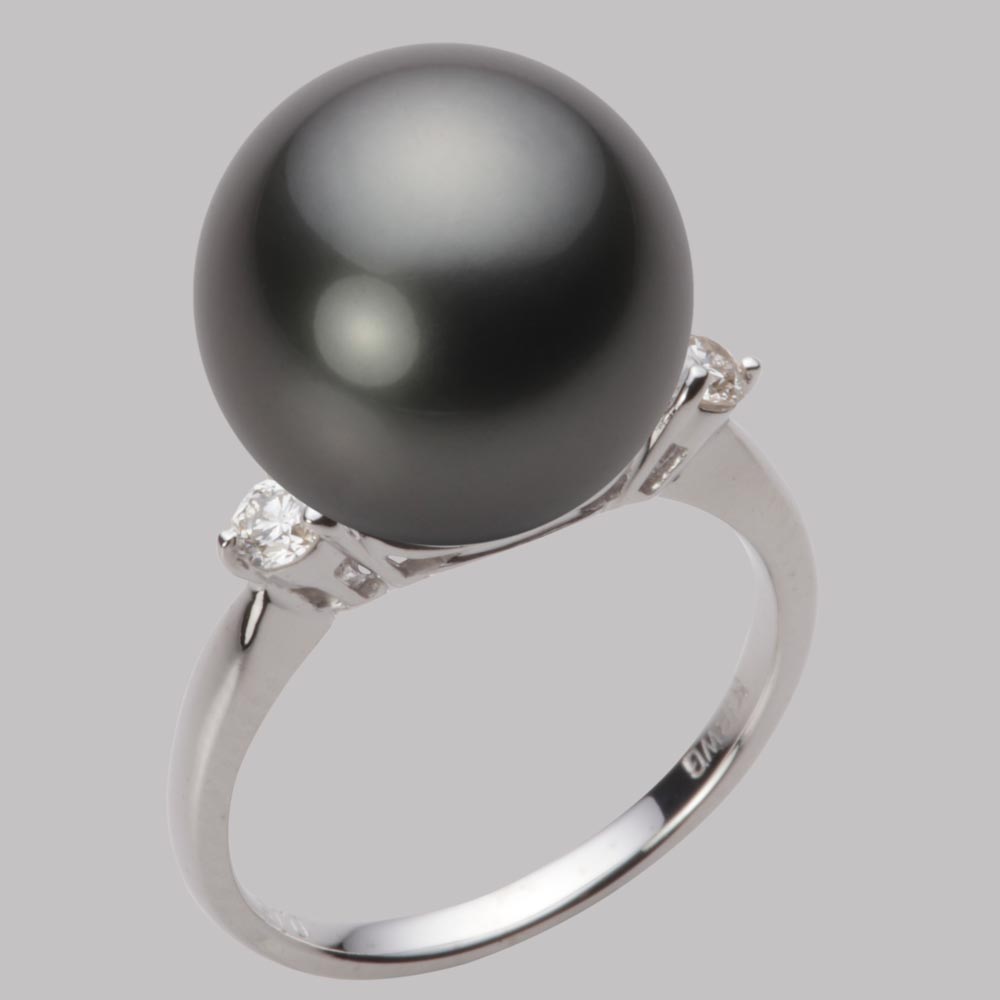 新品 14金 ホワイトゴールド 本真珠 ブラックパール 刻印14K 楽天市場】ブラック パール リング 指輪 14mm 黒蝶 真珠 リング
