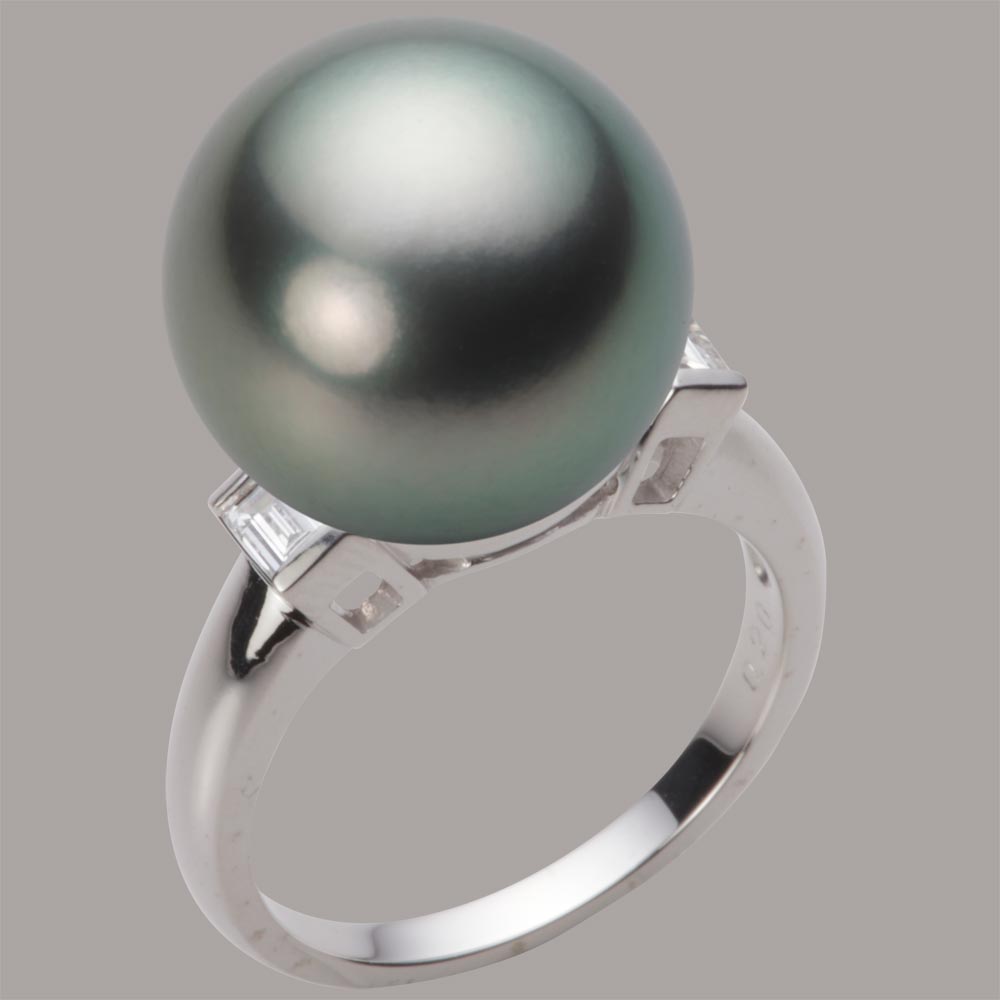 花と真珠の18kリング パール リング 真珠 指輪 パールリング k18 18k 18金 ホワイト