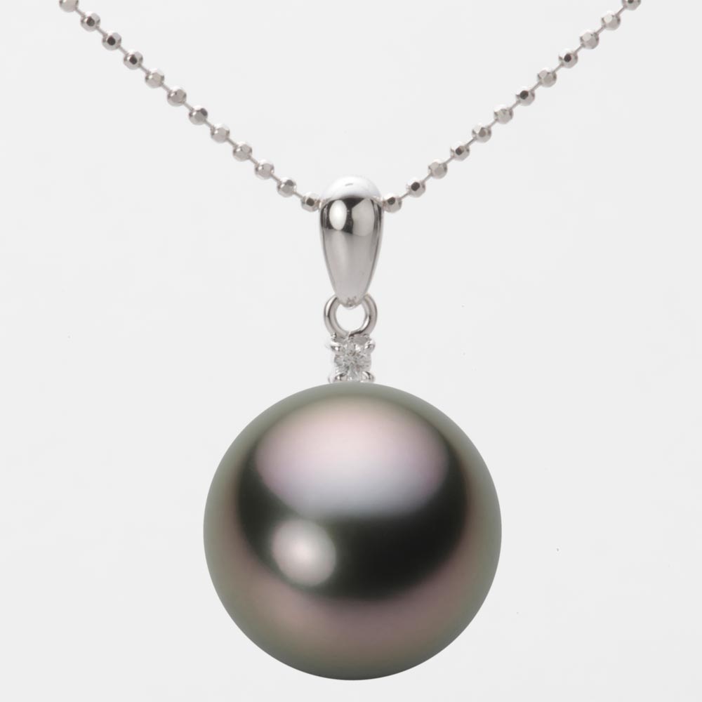 ブラック パール ネックレス 一粒 14mm 黒蝶 真珠 ペンダント K18WG ホワイトゴールド 18金 レディース NB00014R12RB0904W0 ムーンレーベル Moon Label｜Moon Label　大月真珠 Online Shop