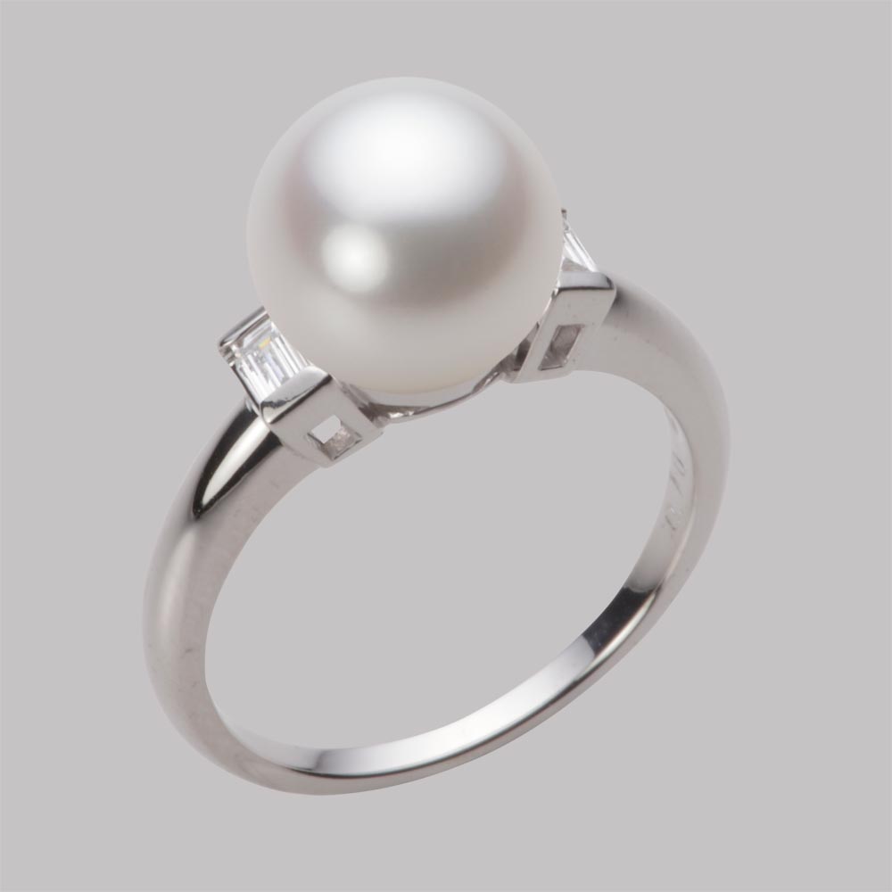 楽天市場】南洋真珠 パール リング 指輪 10mm 白蝶 真珠 リング