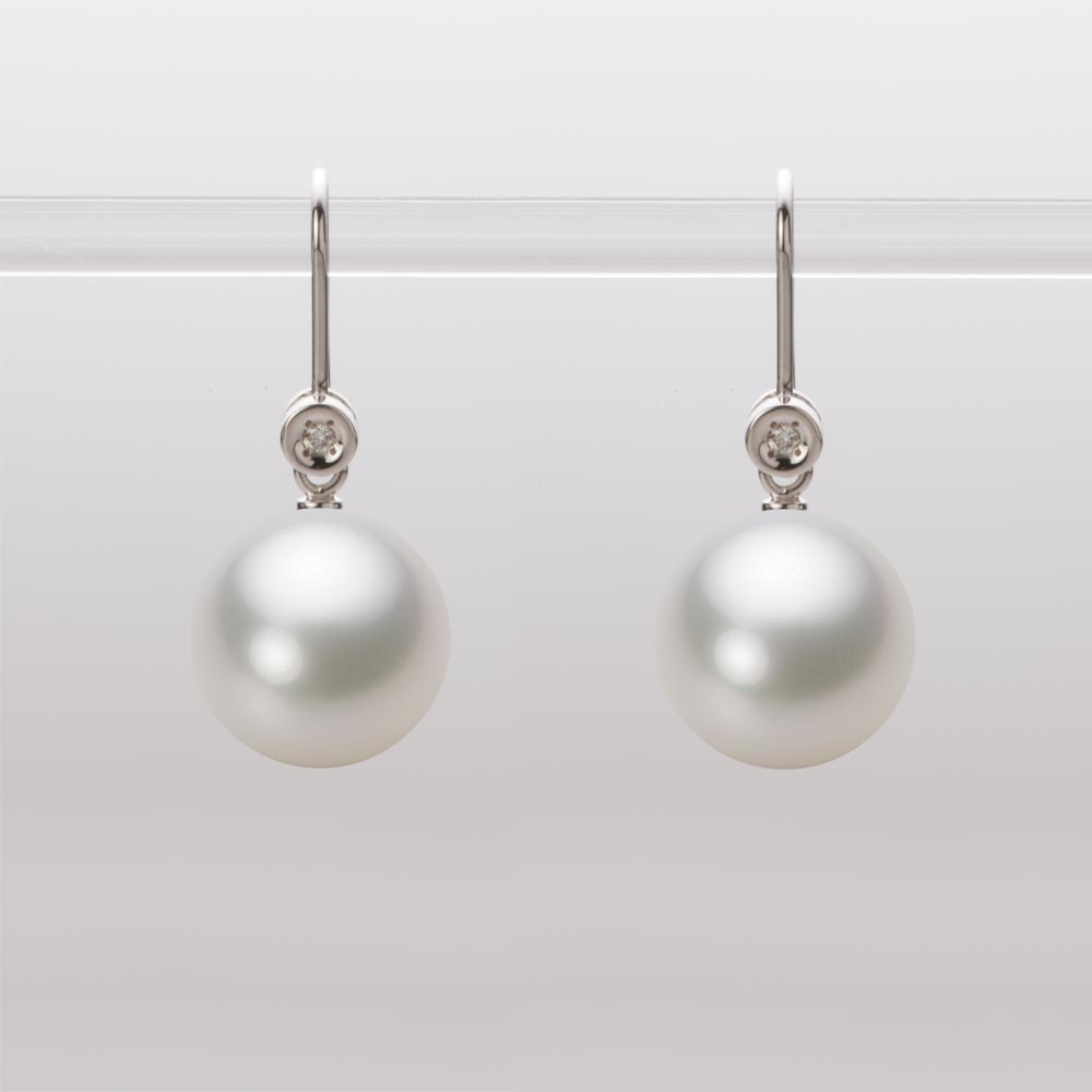 南洋真珠 パール ピアス 10mm 白蝶 真珠 ピアス K18WG ホワイトゴールド 18金 レディース NW00010R13WH0885W0 ムーンレーベル Moon Label