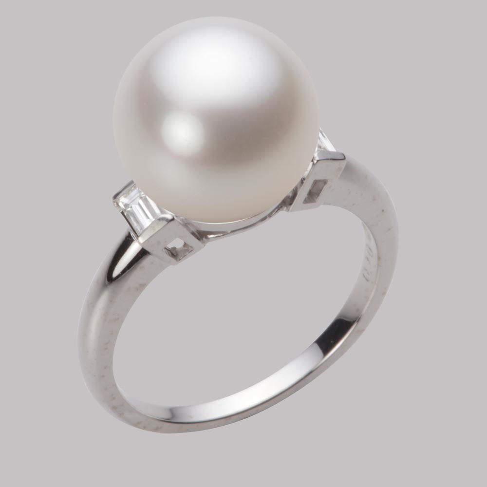 楽天市場】南洋真珠 パール リング 指輪 10mm 白蝶 真珠 リング PT900