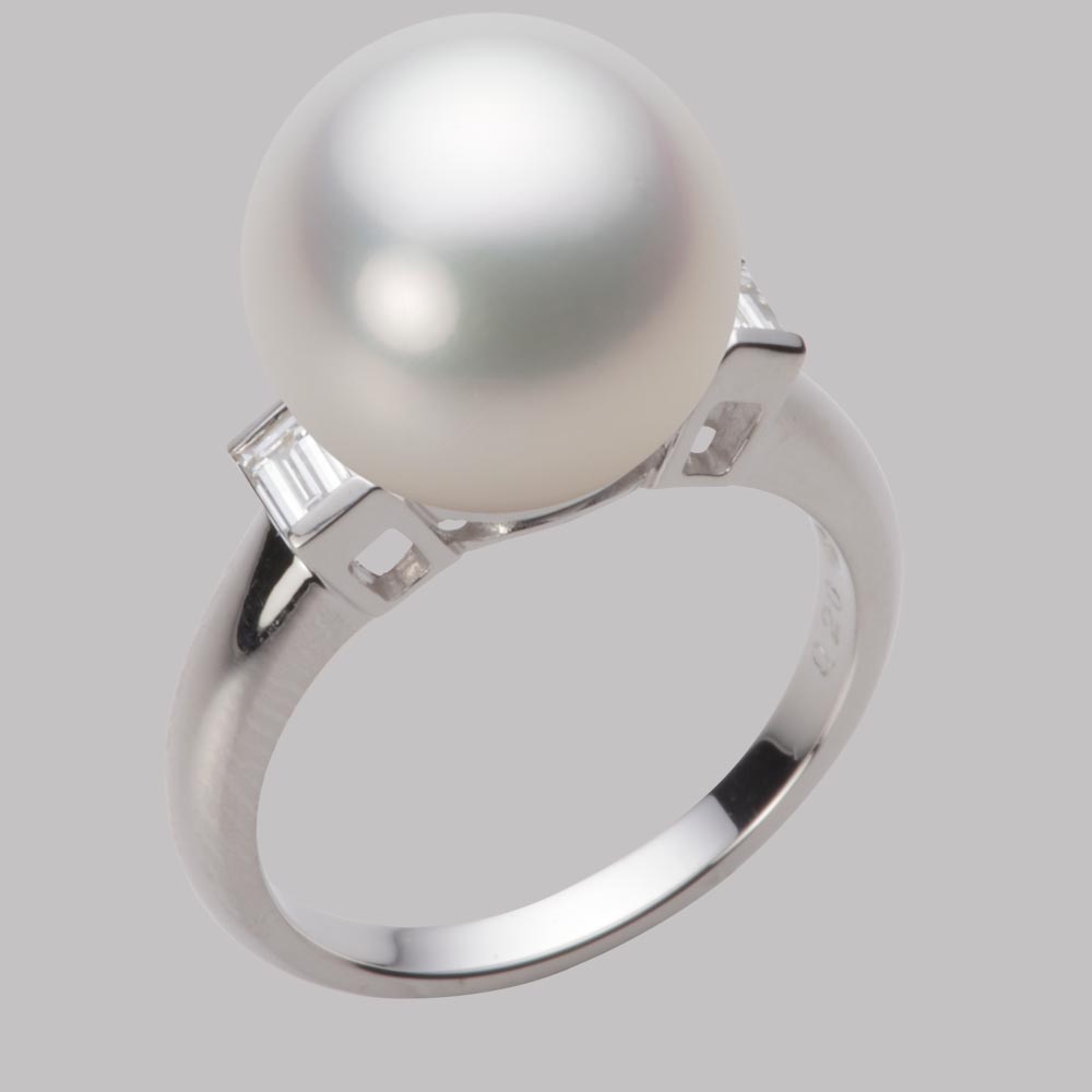 楽天市場】南洋真珠 パール リング 指輪 12mm 白蝶 真珠 リング K18WG