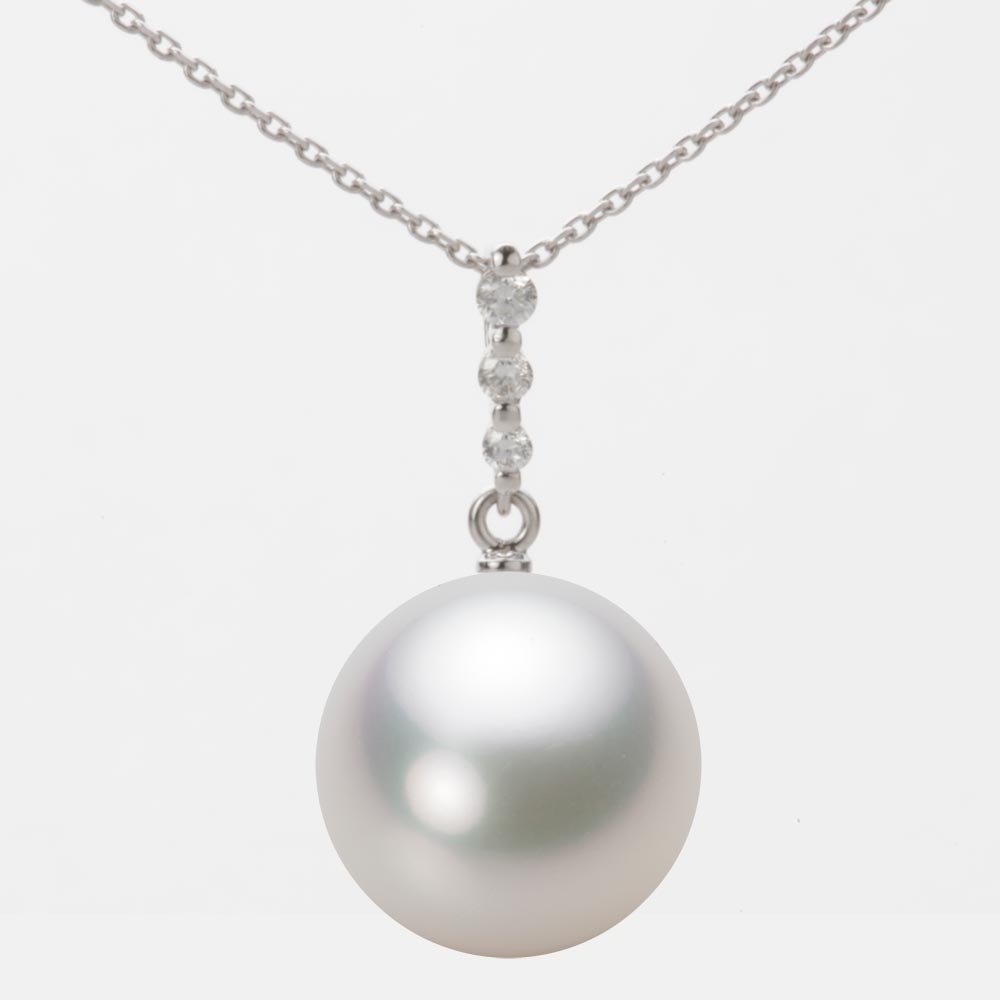 南洋真珠 パール ネックレス 一粒 13mm 白蝶 真珠 ペンダント K18WG ホワイトゴールド 18金 レディース NW00013R12WH0797W0 ムーンレーベル Moon Label|Moon Label 大月真珠 Online Shop