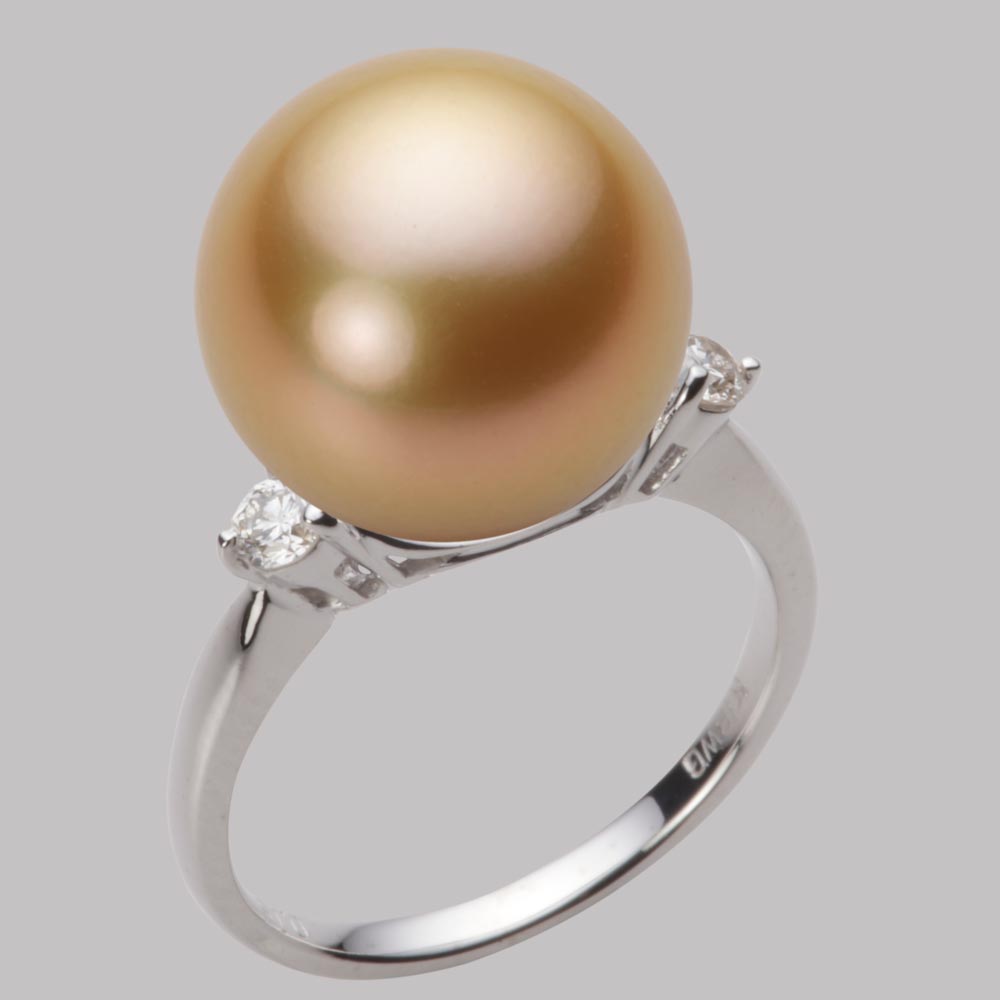 楽天市場】南洋真珠 パール リング 指輪 12mm 白蝶 真珠 リング K18WG