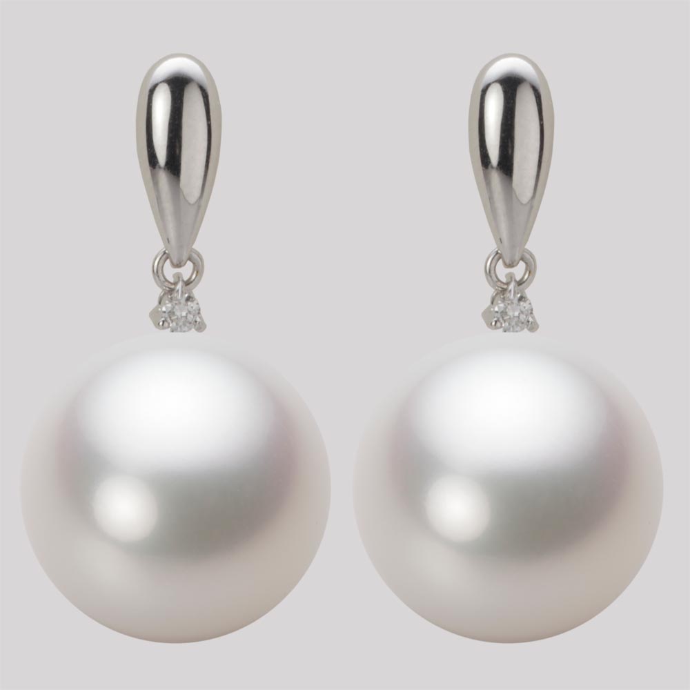 南洋真珠 パール ピアス 15mm 白蝶 真珠 ピアス K18WG ホワイトゴールド 18金 レディース NW00015R12WH0638DW ムーンレーベル Moon Label｜Moon Label　大月真珠 Online Shop