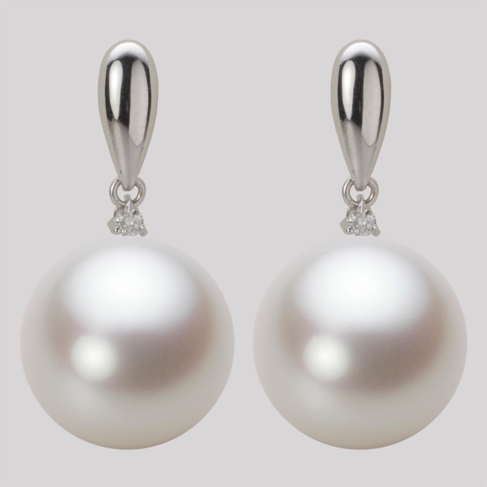 楽天市場】南洋真珠 パール ピアス 15mm 白蝶 真珠 ピアス K18WG