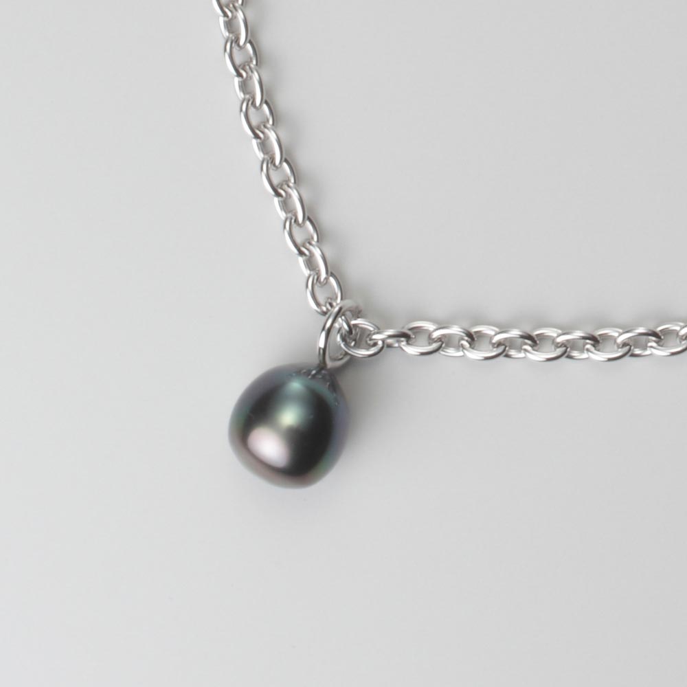 メンズ ネックレス ブラックパール シルバー ネックレス メンズ MEN0405M0-CHA00000 ムーンレーベル Moon Label