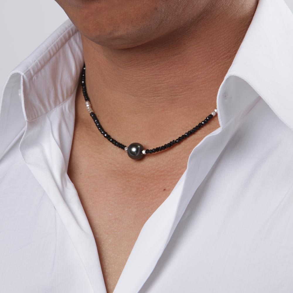 正規品 メンズ ネックレス スピネル ブラックパール ネックレス メンズ Men0405m0 Spi Label Moon ムーンレーベル メンズジュエリー アクセサリー Imizu Weblike Jp