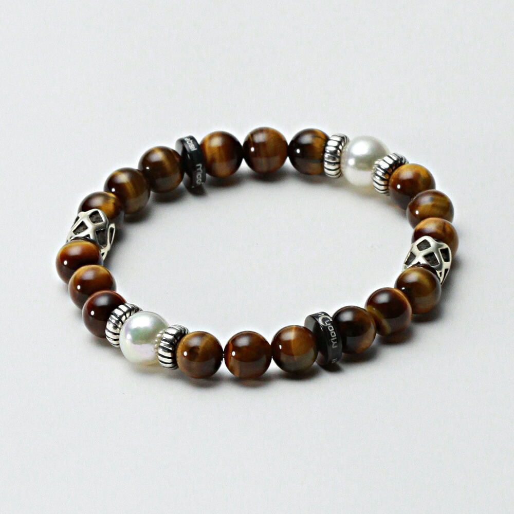 メンズ ブレスレット Genuine Stone タイガーアイ ブレス メンズ MEN0705GENST-4M000 ムーンレーベル Moon Label