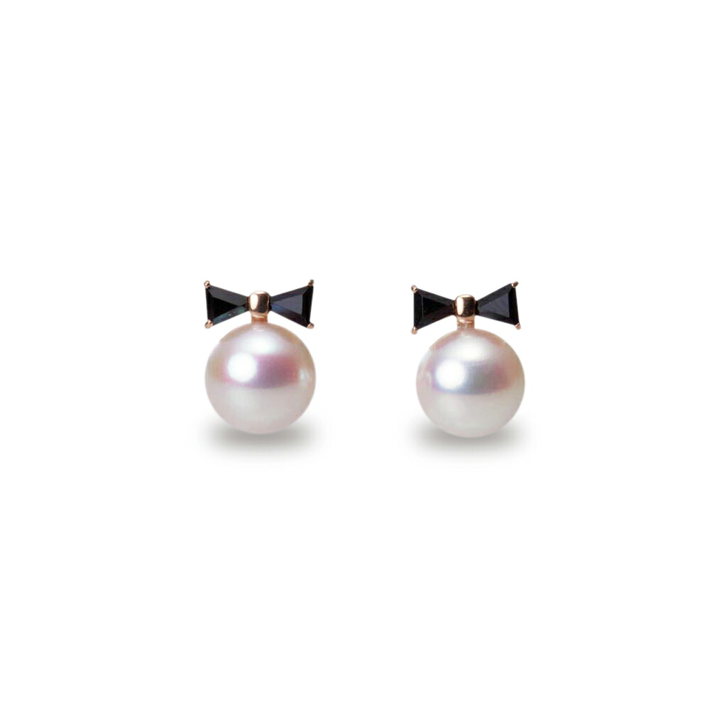 リボン パール ピアス 真珠 Ribbon ピアス K18PG レディース 18金 DES05PG0RIB-1BK000 ムーンレーベル Moon Label|Moon Label 大月真珠 Online Shop