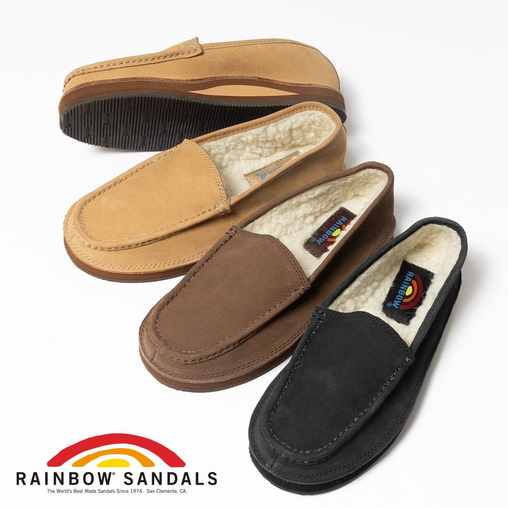 【P20倍】Rainbow Sandals（レインボーサンダル）COMFORT CLASSIC FLEECE LINE（コンフォートクラシック フリースライン）スリッポン レザーシューズ フリース素材 オールシーズン着用可能 ギフト 母の日
