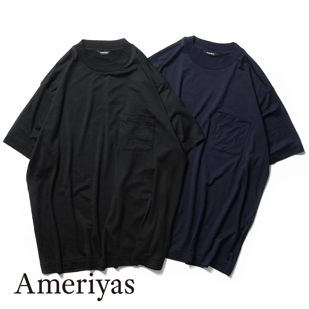 【21％OFFクーポン対象】Ameriyas（アメリヤス）メリノウール110% クルーネック半袖Tシャツ アンダーウェア 肌着 オールシーズン 洗濯可 ギフト 母の日