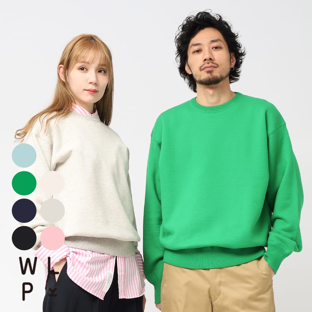 【51％OFFクーポン対象】WLP(ダブルエルピー)COTTON WOOL FLEECE/CREW NECK PO(コットンウールフリース/クルーネックプルオーバー)ニット セーター スウェット メリノウール フラットシーマ メンズ レディース ユニセックス ギフト 母の日