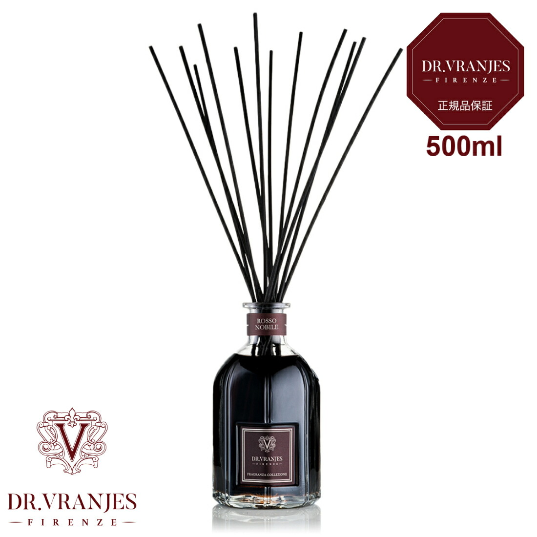 【P10倍】DR.VRANJES（ドットール ヴラニエス）ROSSO NOBILE 500ml（ロッソ ノービレ 500ml）Firenze ブラニエス フィレンツェ ディフューザー ルームフレグランス COLLECTION コレクション 本体 ボトル 赤ワイン ベリー シトラス