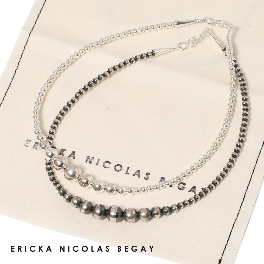 ERICKA NICOLAS BEGAY(エリッカニコラスビゲイ)/Random Design Necklace(ランダム デザイン ネックレス)/ナバホ インディアンジュエリー シルバーパール NPN-01 ギフト 母の日
