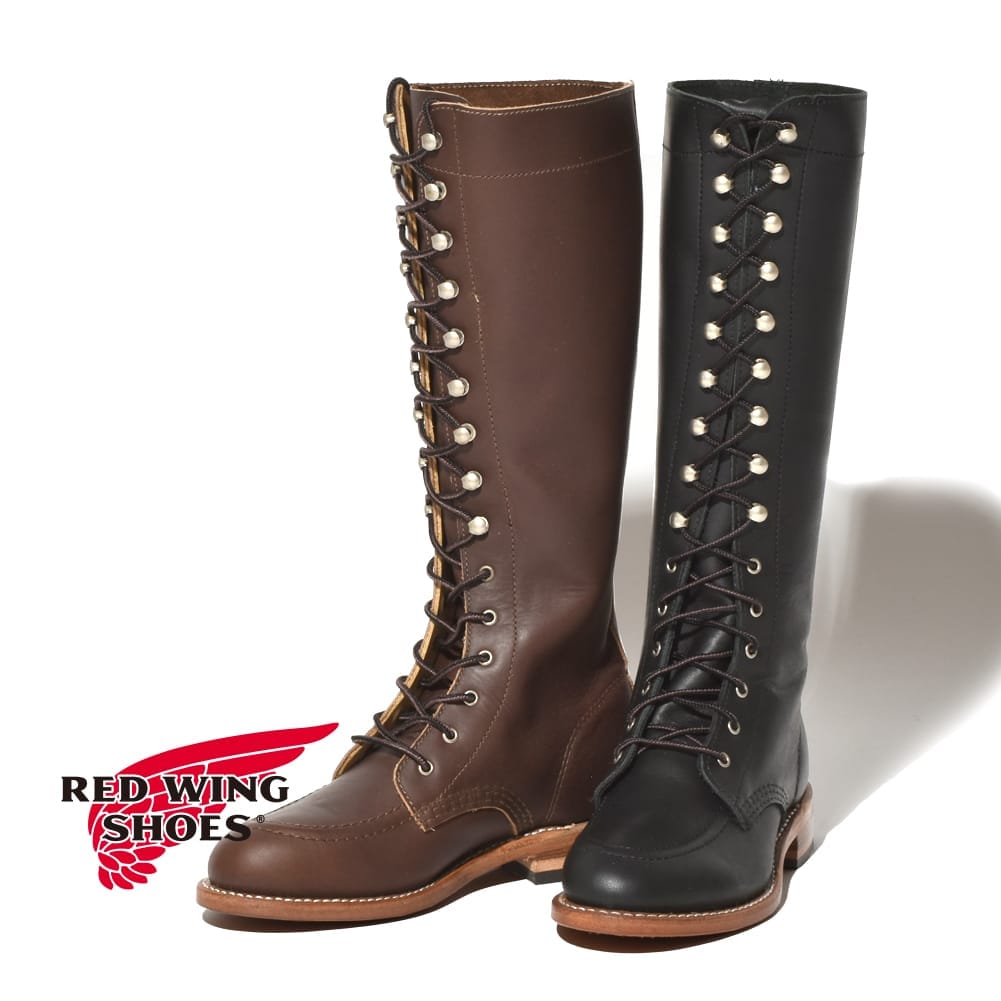 【返品交換送料無料】RED WING（レッドウィング） GLORIA（グロリア） ロングブーツ ブーツ ロング丈 編み上げブーツ グッドイヤーウェルト ブラック ブラウン マホガニー 3385 3386 ギフト 母の日