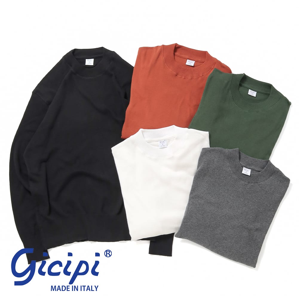 【31％OFFクーポン対象】gicipi（ジチピ）GIAGUARO（ジャグァーロ）ニットソー カットソー 長袖 メンズ コットンニット クルーネック ギフト 母の日