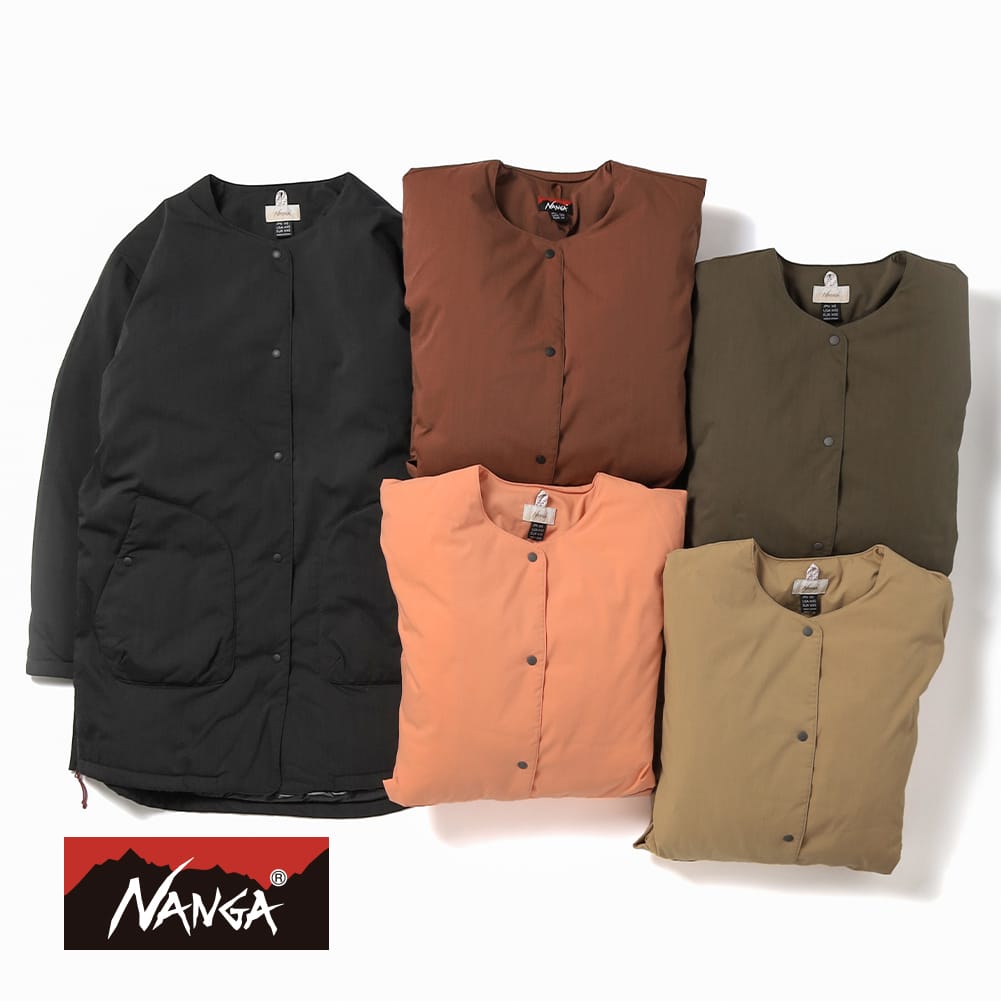 【P20倍】【返品交換送料無料】NANGA(ナンガ)HINOC RIPSTOP INNER DOWN LONG CARDIGAN W(ヒノック リップストップ インナー ダウン ロングカーディガン) インナーダウン レディース ウィメンズ ノーカラー 770FP UDDX スペイン産ダックダウン 超撥水加工 母の日