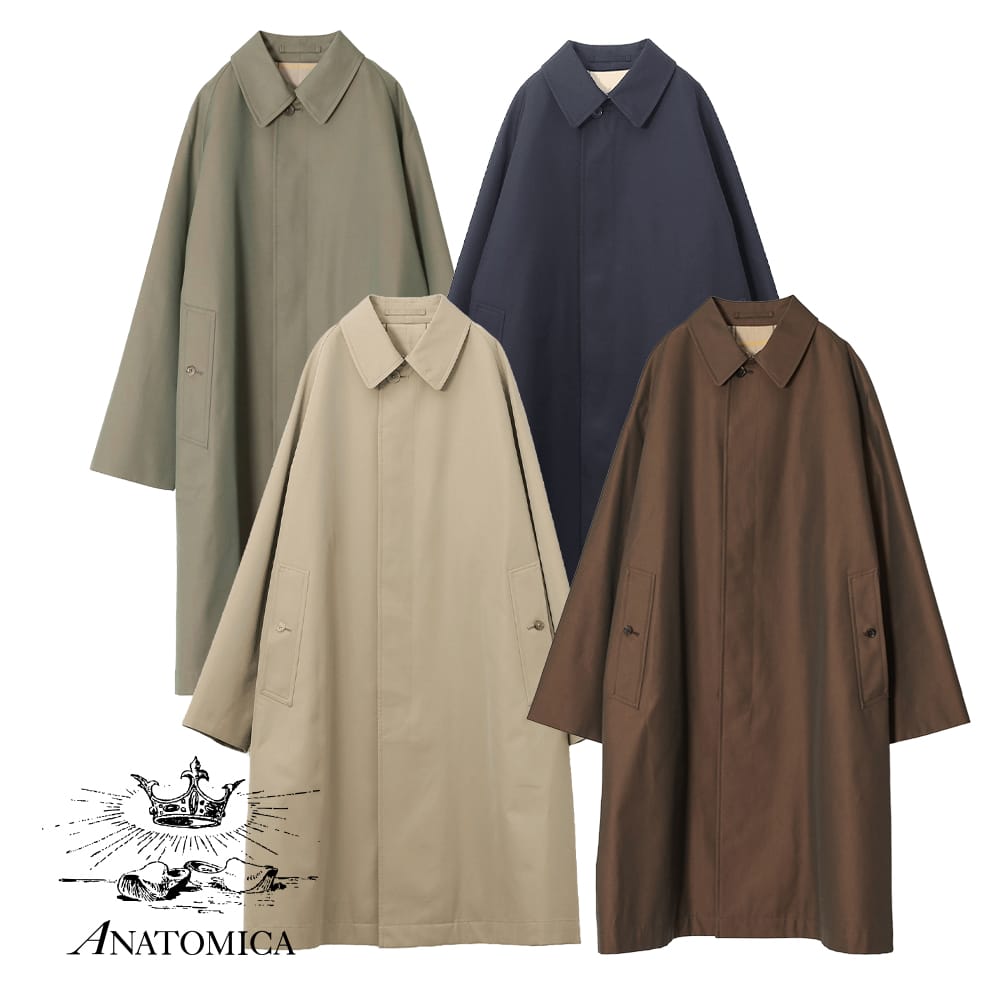 【P10倍】【返品交換送料無料】ANATOMICA（アナトミカ）SINGLE RAGLAN COAT 1 /GABARDINE （シングルラグランコート 1 / ギャバジン）バルマカーンコート ステンカラーコート ギャバジン シャワープルーフ 玉虫 撥水性 一枚袖 ギフト 母の日