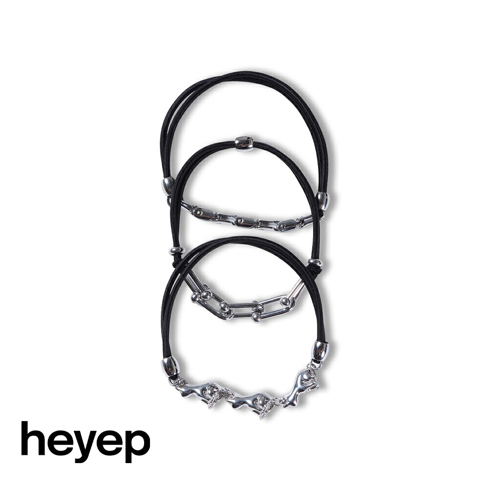 楽天市場】heyep(ヘイップ)/Link Chain Hair Ties - 3 Piece Set