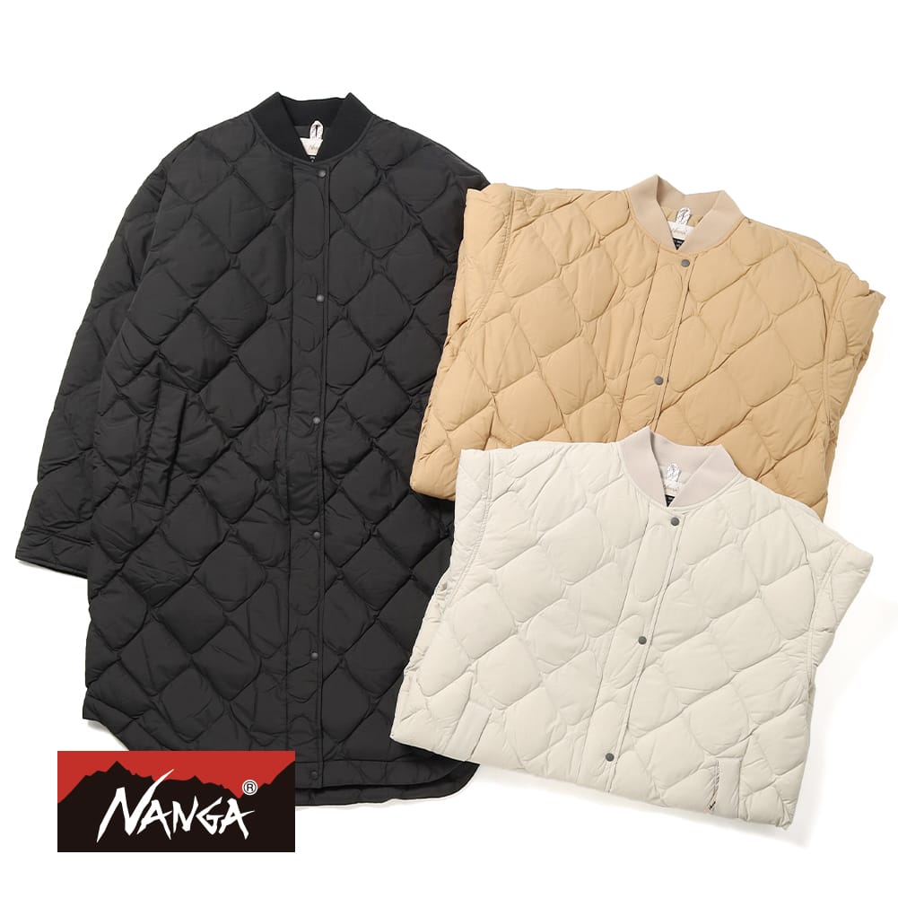 【P10倍】【返品交換送料無料】NANGA (ナンガ) RIB COLLAR QUILTED DOWN COAT W (リブカラーキルティッド ダウンコート ウィメンズ) レディース ダウンコート コート キルトダウン アウター カジュアル 防寒 ダウン 冬アウター ND2442-1C603-B 母の日