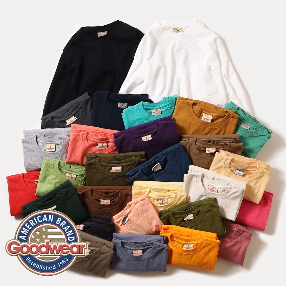 【P10倍】【返品交換送料無料】【国内正規品】Goodwear（グッドウェア）L/S POCKET TEE（ロングスリーブ ポケットT）ポケT Tシャツ 長袖 ロングスリーブ 丸胴 ホールガーメント アメリカ製 ギフト 母の日 7,733円