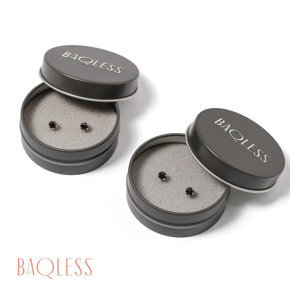【P5倍】Baqless(バックレス)/Amity Crown Onyx(アミティ クラウン オニキス)/ピアス キャッチレスピアス 落ちない ストレスフリー 医療用ステンレス 金属アレルギー サージカルステンレス ゴールド シルバー シンプルピアス ギフト プレゼント AM-CR-ON 母の日
