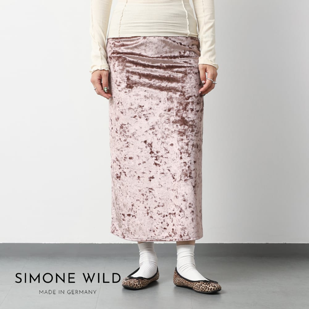 【返品交換送料無料】SIMONE WILD(シモーネ ワイルド)/CRUSHED VELVET LOW-WAIST LONG SKIRT(クラッシュ ベルベット ローウエスト ロング スカート)/レディース ベルベットスカート ベロアスカート ロングスカート クラッシュベルベット モード 母の日 22,968円