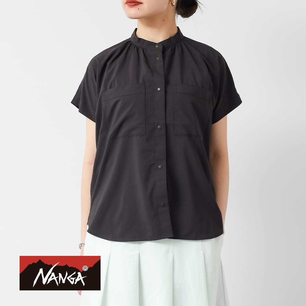 【返品交換送料無料】NANGA（ナンガ）EXCURSION S/S BLOUSE W（エクスカーション ショートスリーブブラウス ウィメンズ）トップス ブラウス レディースブラウス 半袖ブラウス アウトドアシャツ 軽量トップス 夏ブラウス カジュアル N2501-1J410B｜MOONLOID