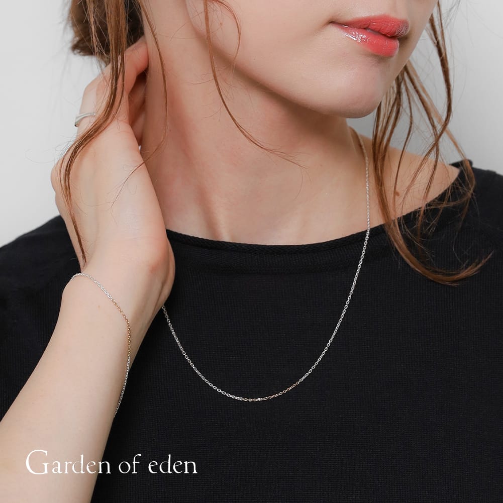 GARDEN OF EDEN(ガーデン オブ エデン)CABLE MIX CHAIN NECKLACE (18K GOLD 3cm)(ケーブル ミックス チェーン ネックレス)ミックスチェーン ロングネックレス シルバー ゴールド 18K メンズ メンズアクセサリー メンズネックレス カジュアル モード ギフト プレゼント｜MOONLOID